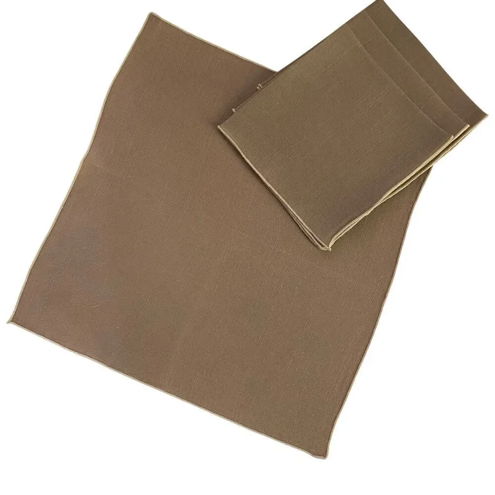 Lot of 4 Cloth Napkins Taupe 11